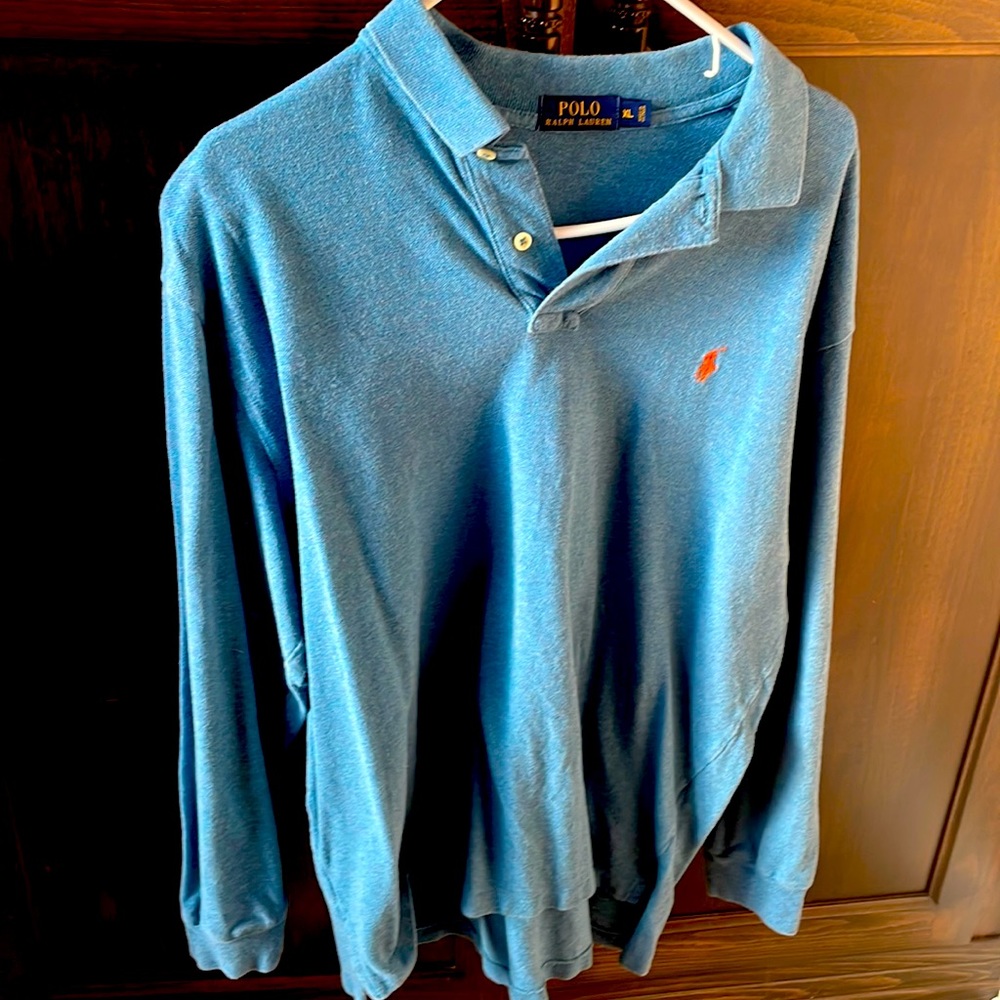 Men’s long sleeve two button polo